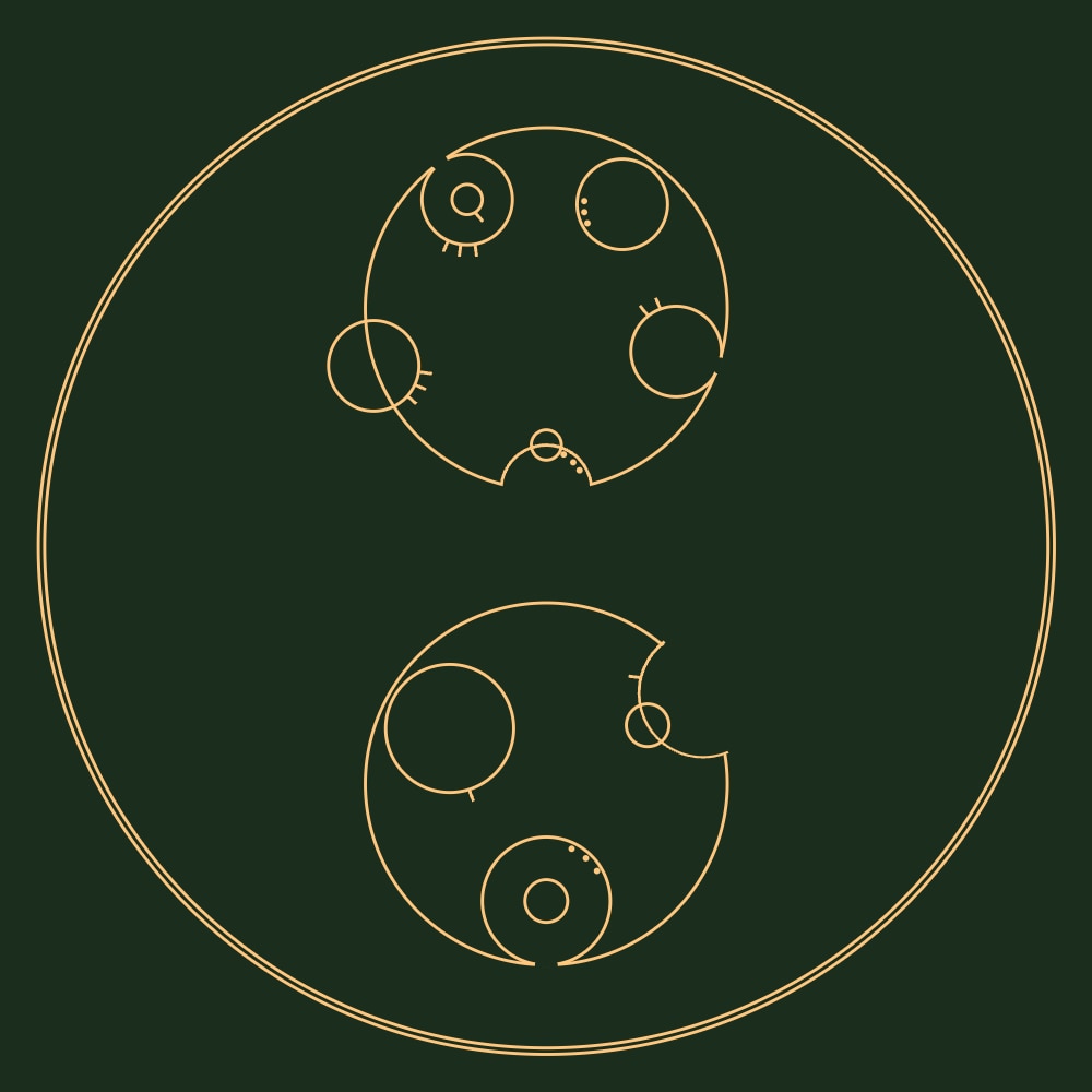 'Devon Rohlfing' written in Circular Gallifreyan.