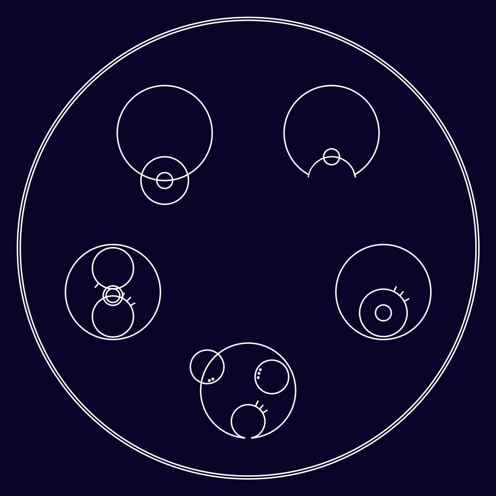 'Fly me to the moon' in Circular Gallifreyan.