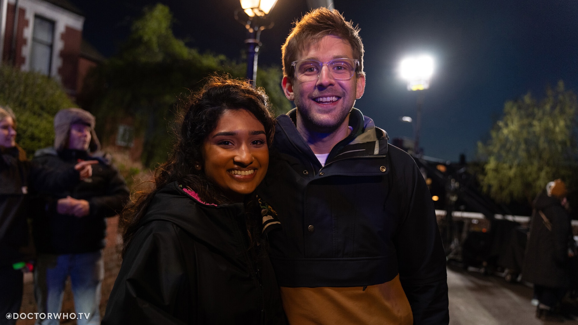 Steffan on set during a night shoot with Varada Sethu
