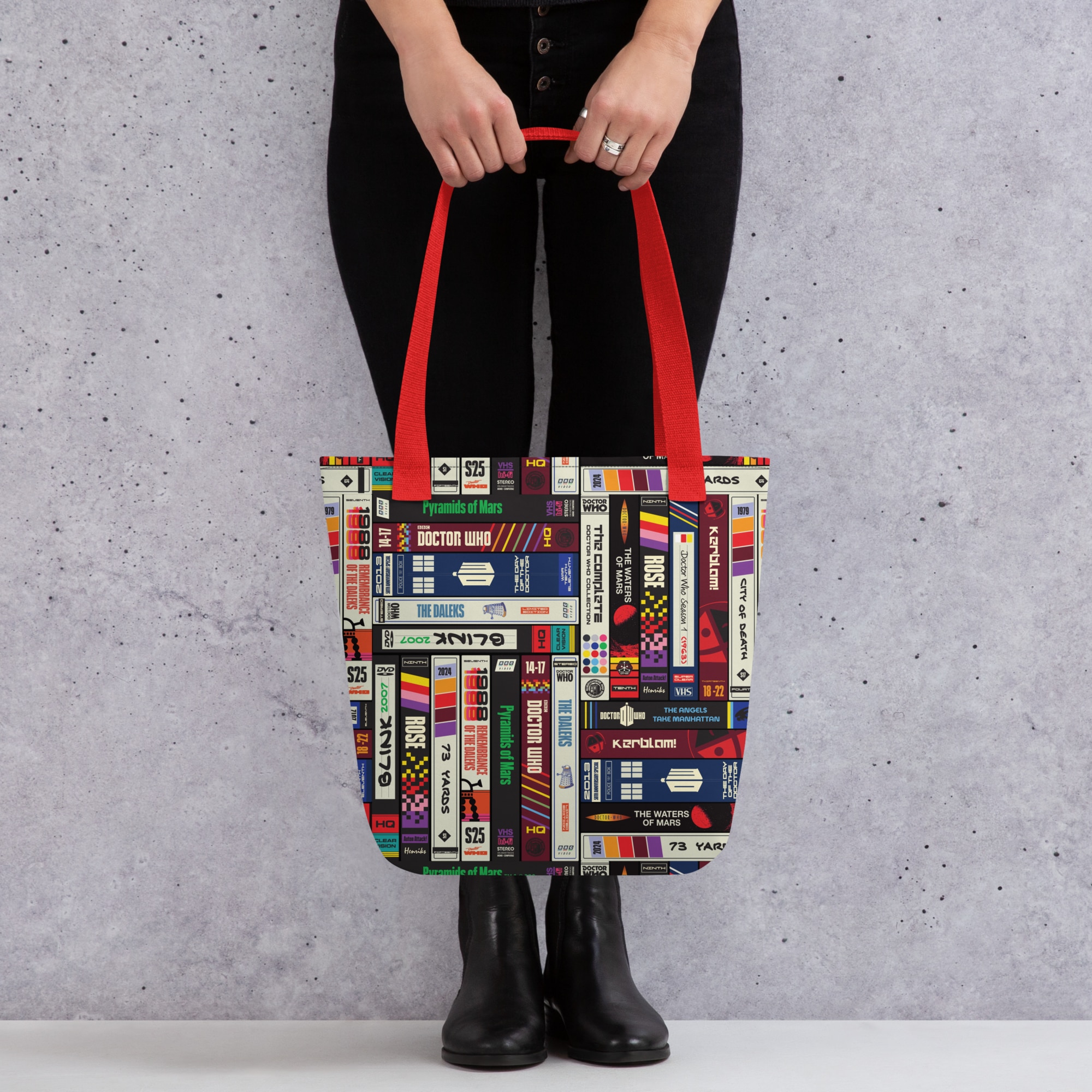 A Whovian tote bag