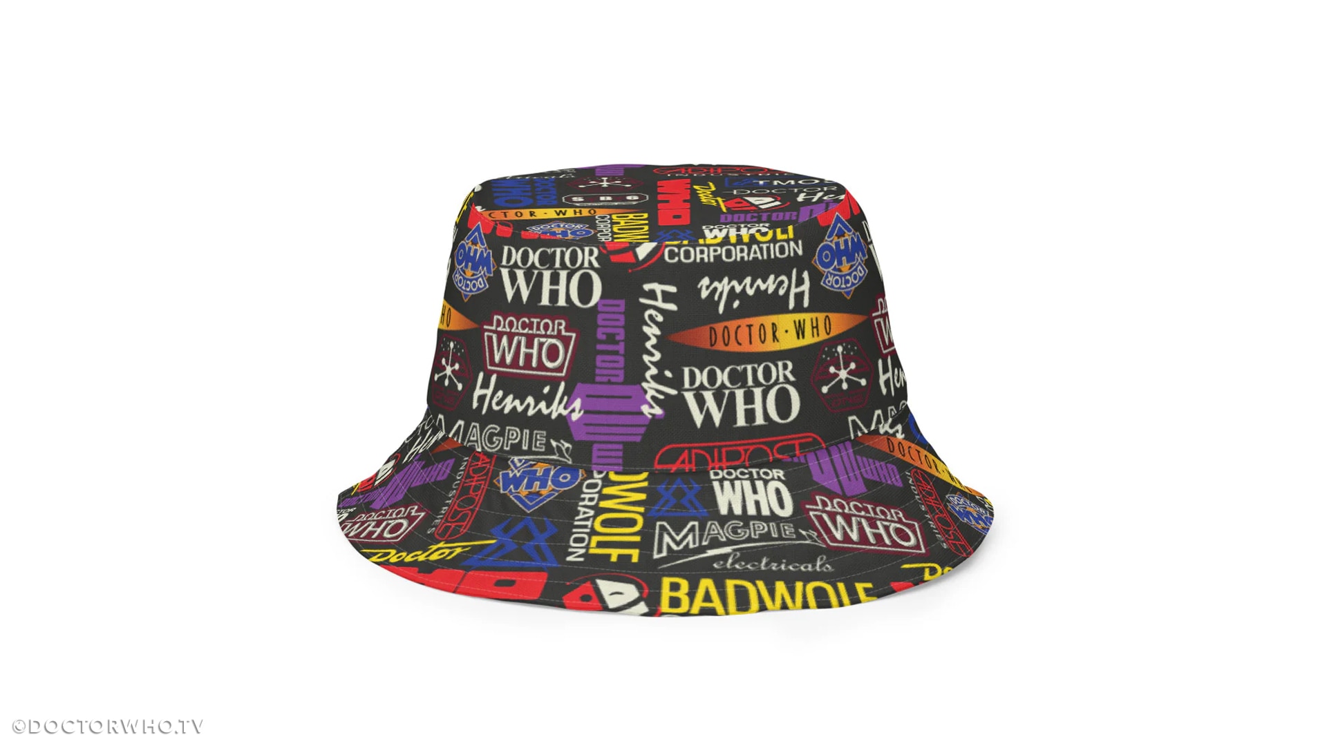 Doctor Who Logo Patterned Reversible Bucket Hat