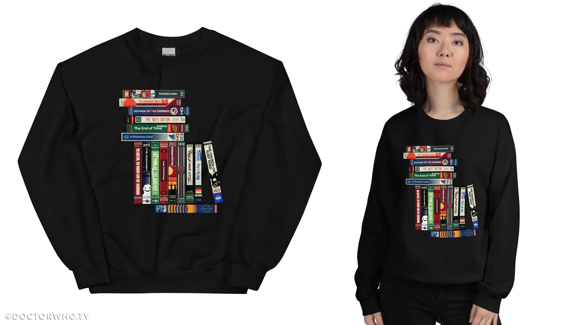 Adults Crewneck Sweatshirt Festive VHS Collection