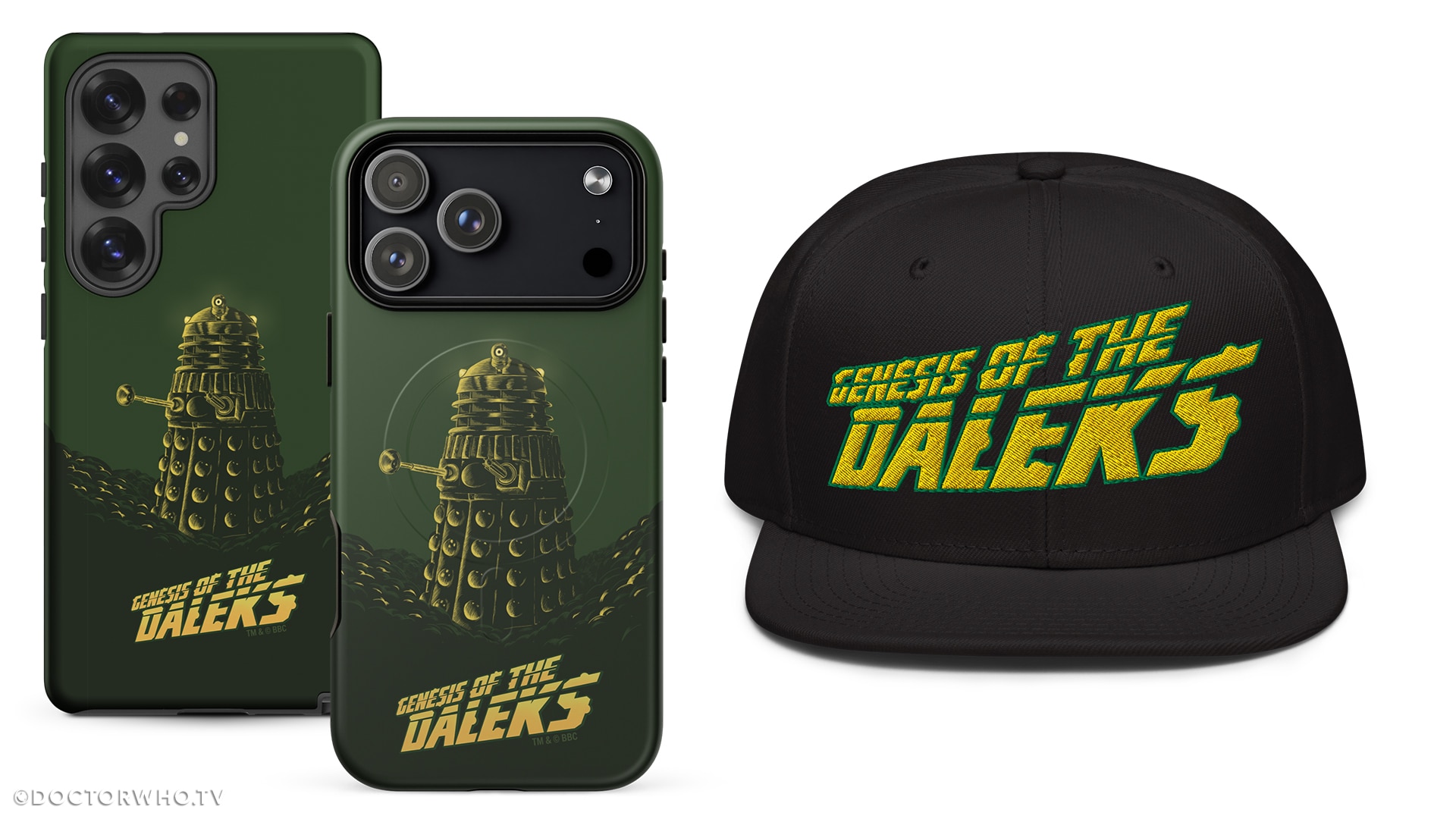 'Genesis of the Daleks' Tough Phone Case / Embroidered Snapback