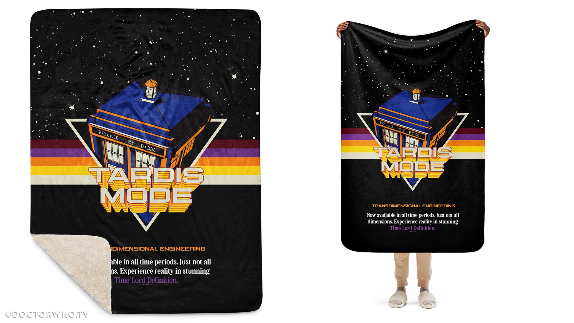 TARDIS Mode Sherpa Blanket