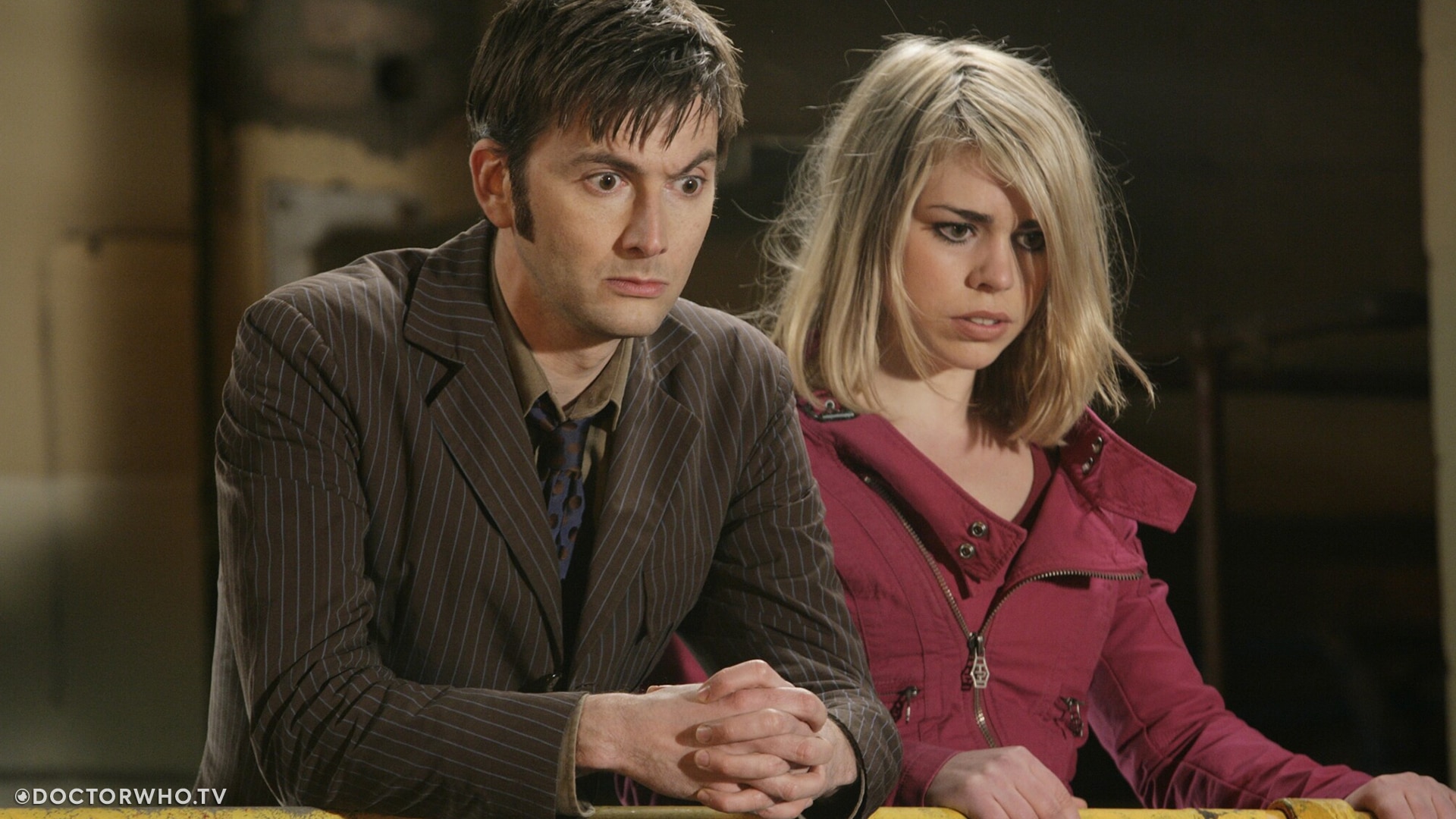 David Tennant as the Doctor and Billie Piper as Rose in 'The Impossible Planet'.