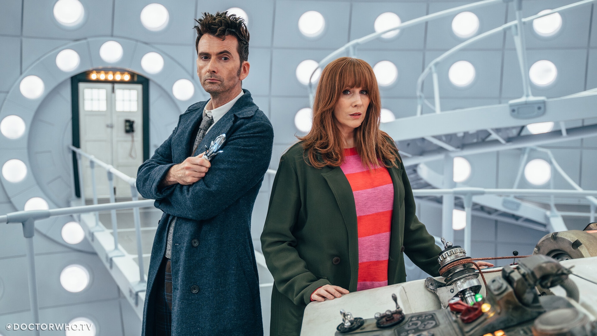 The FOurteenth Doctor with a new screwdriver, and an old friend in Donna Noble.