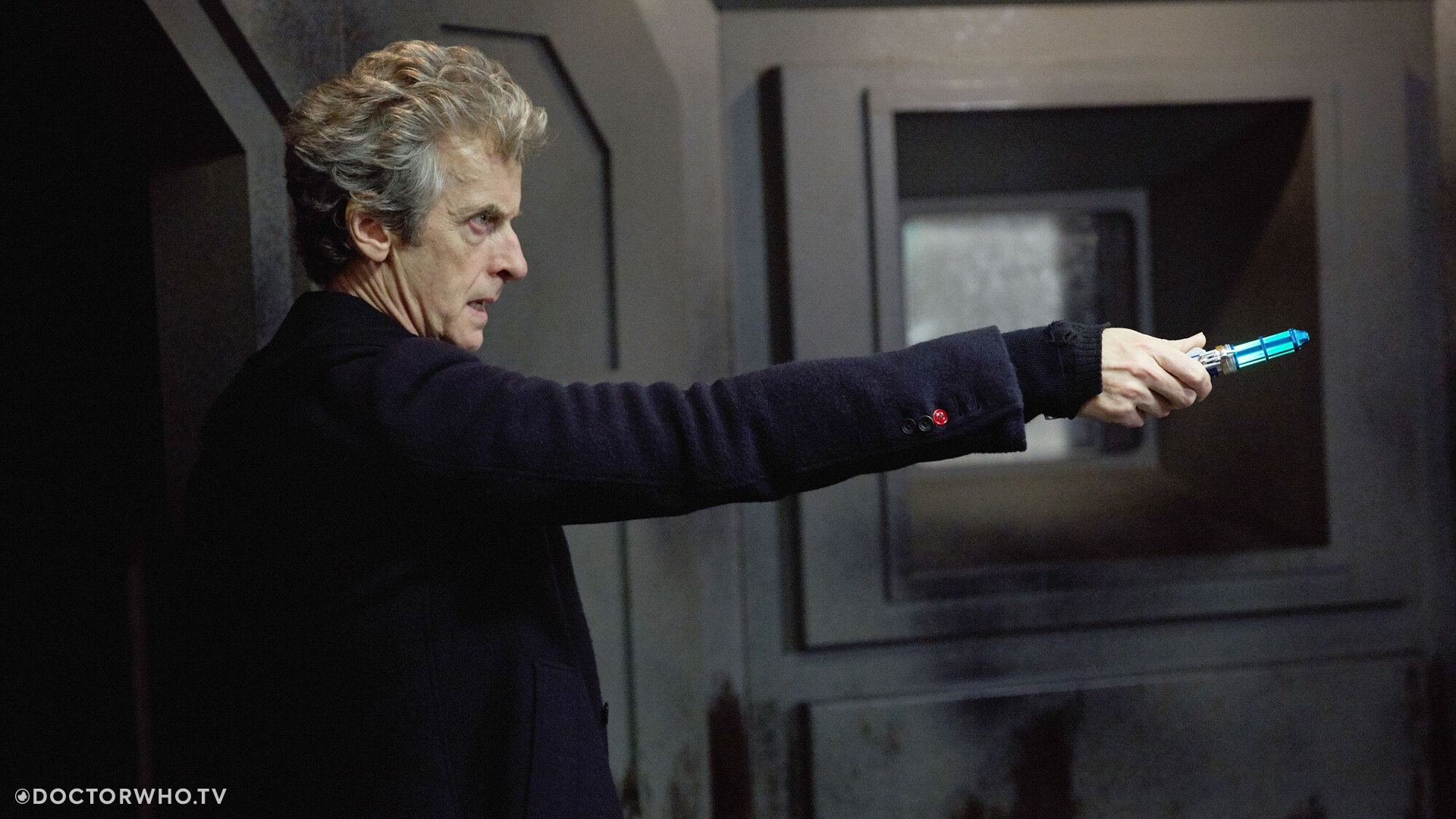 The Twelfth Doctor wielding his own sonic screwdriver.