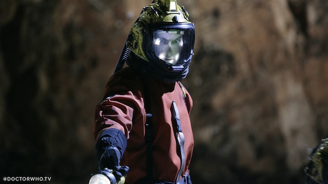 David Tennant's Tenth Doctor first dons the Sanctuary Base 6 spacesuit in 'The Impossible Planet'.