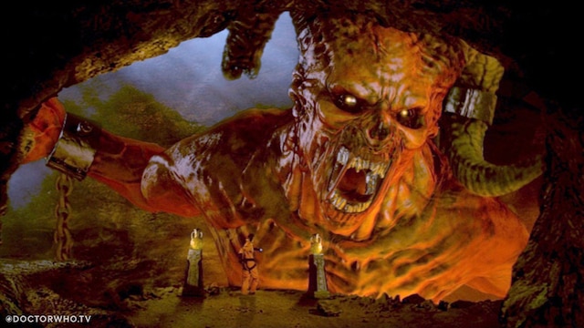 The Doctor comes face to face with the Beast in 'The Satan Pit'.