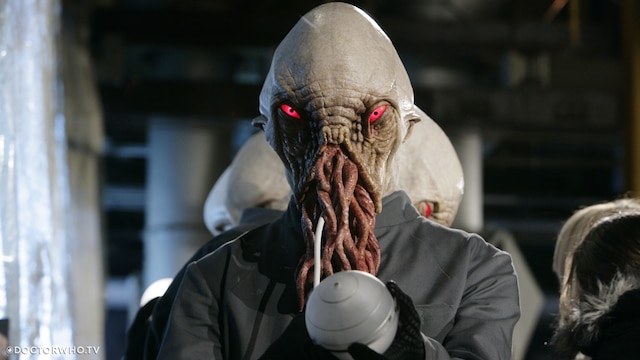 The Ood's eyes begin to glow red under the Beast's influence in 'The Impossible Planet'.