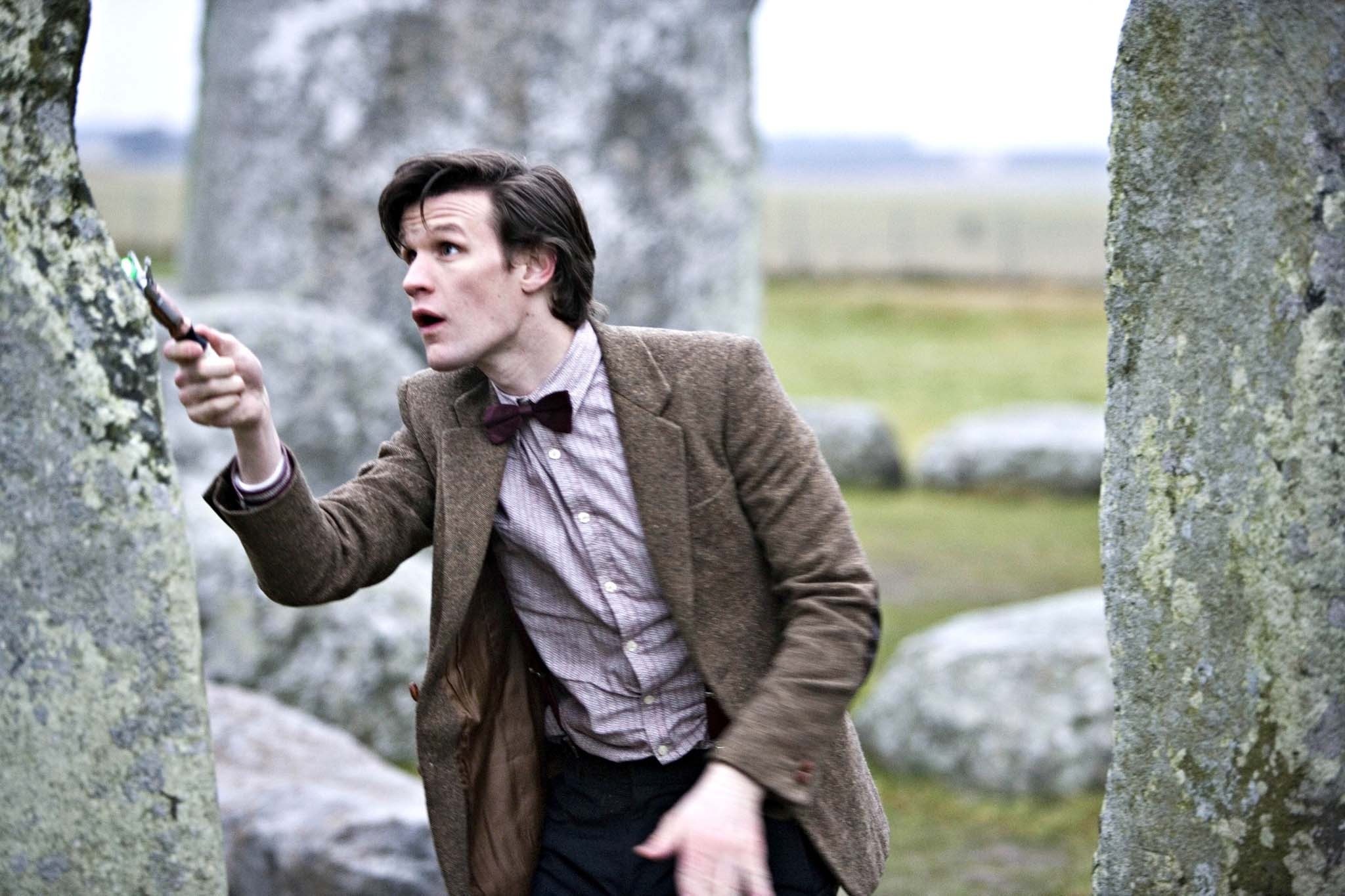 the eleventh doctor scans stonehenge in the pandorica opens.