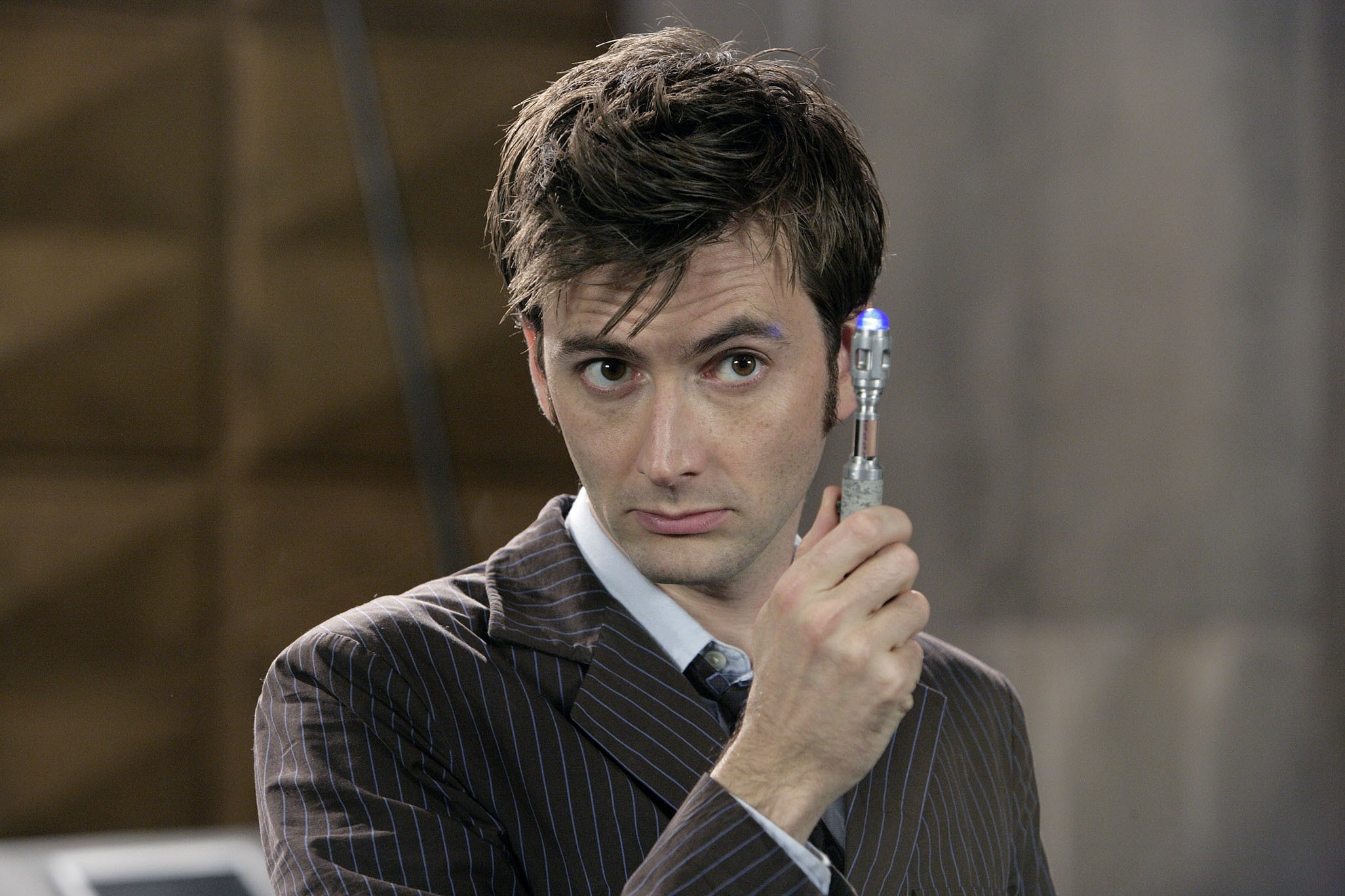 the tenth doctor shows off his sonic screwdriver in doomsday.