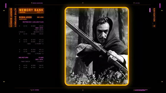 Patrick Troughton appears on a screen in Doctor Who: Robot of Sherwood