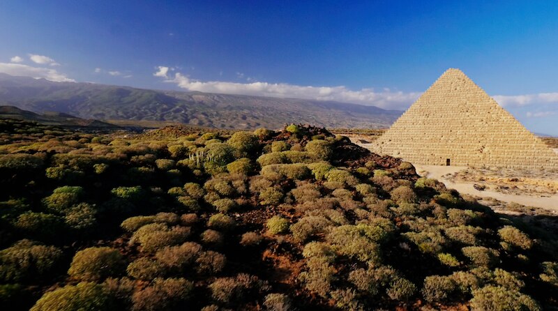 greenery left pyramid right 