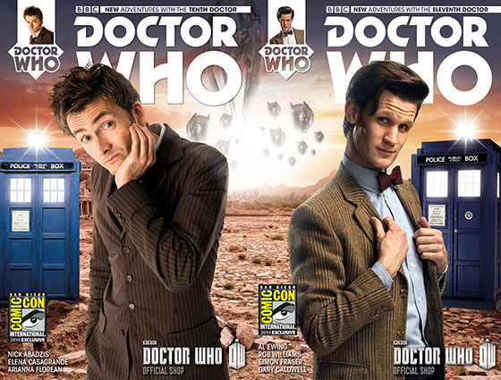 Tenth and Eleventh Doctor SDCC Comic Book cover