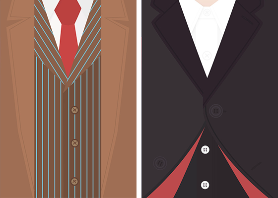 Tenth Doctor and Twelfth Doctor costume covers