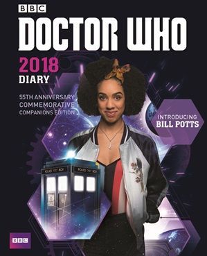 Image of Bill Potts and the TARDIS on cover of diary