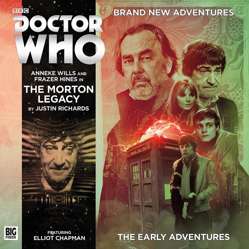 Image of The Second Doctor with TARDIS and other characters