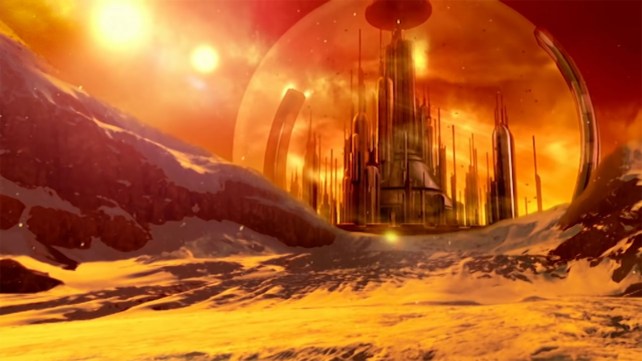 Gallifrey as it appears in 'The Sound of Drums', including two suns in the sky