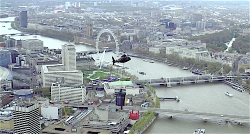 Drone shot of London city