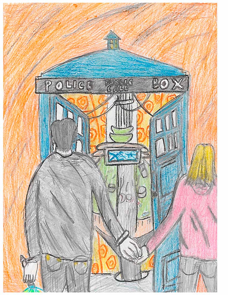 Drawing of the TARDIS