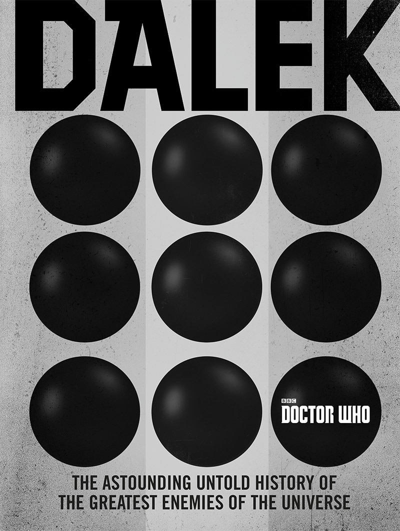 Image of front cover of Dalek book with Dalek circular pattern image