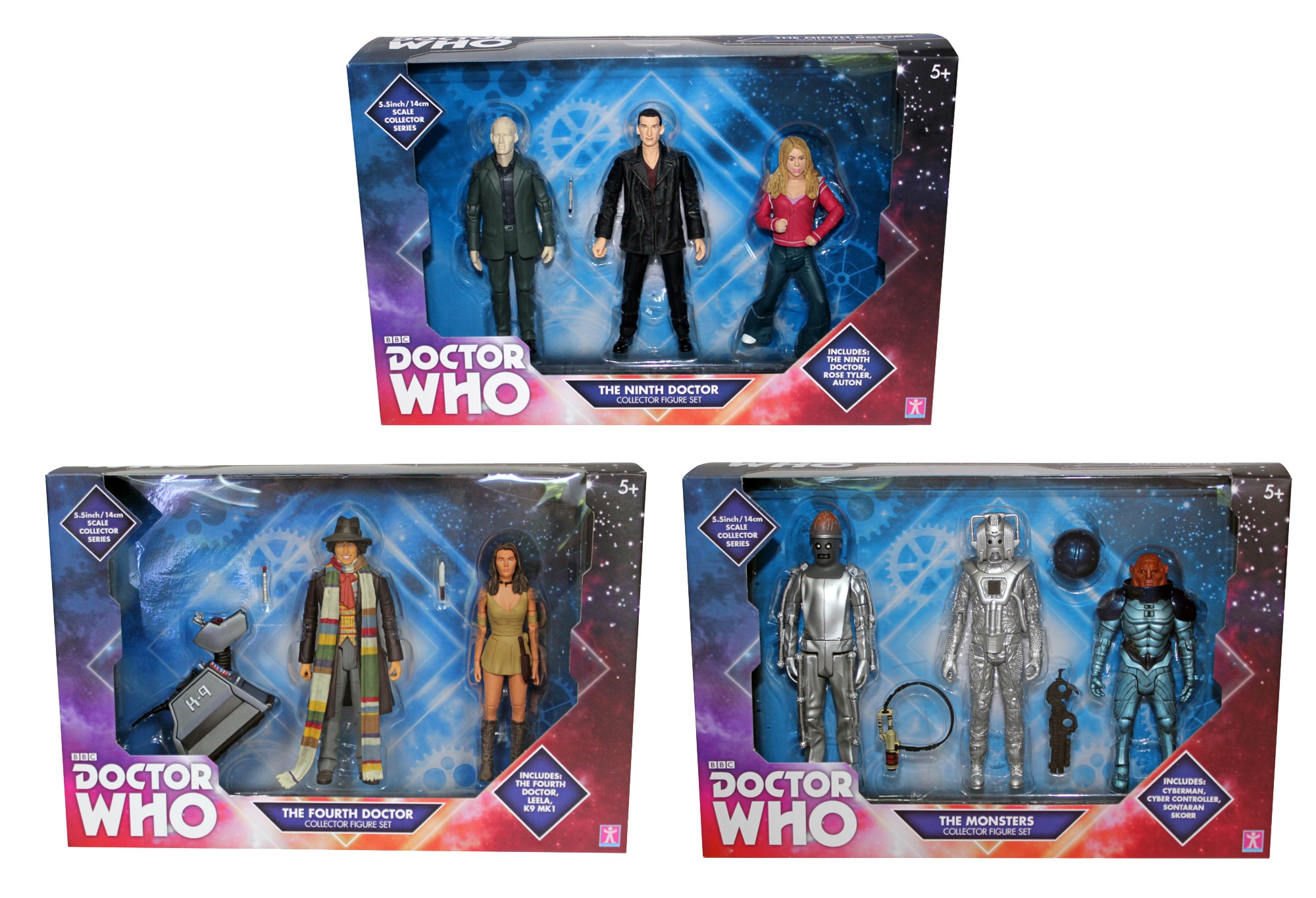 Images of Doctor Who figurines in boxes