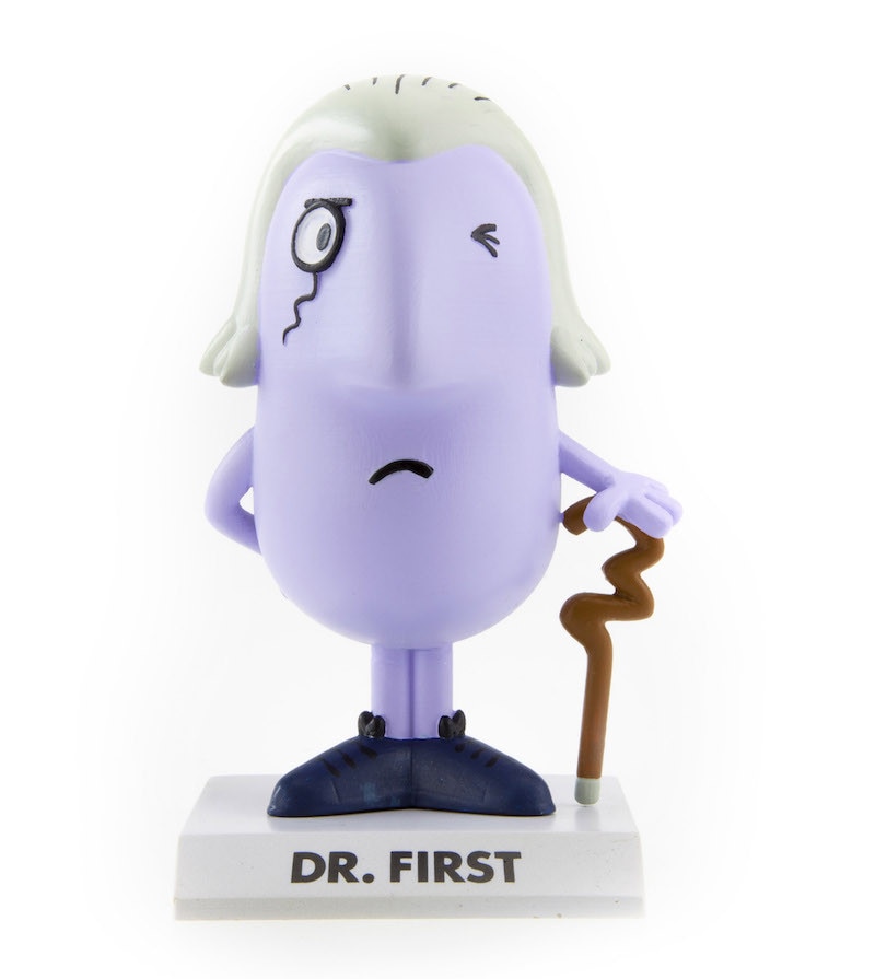 Dr First purple figurine