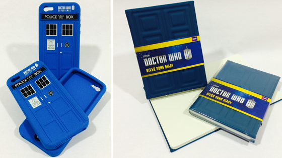 Notebook and phone case from the Doctor Who Experience gift shop