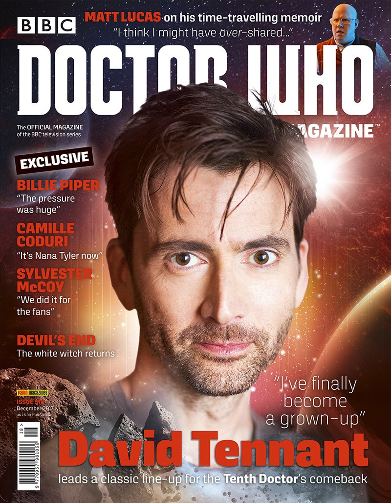 Image of David Tennant on the front of Doctor Who magazine