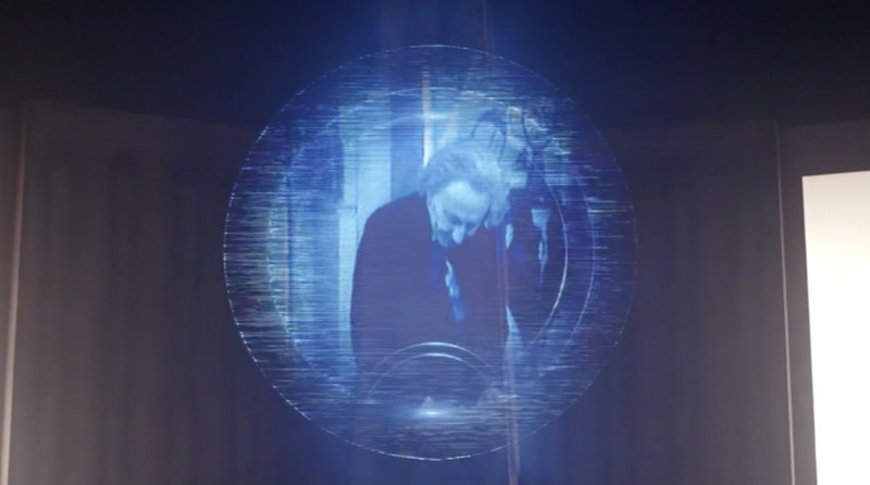 Image of The First Doctor in a blue circle