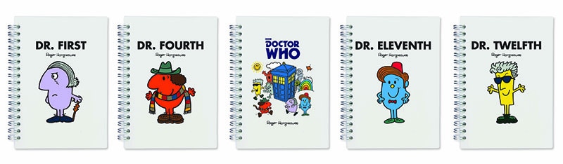 Notebooks with Doctor Who characters as Mr Men