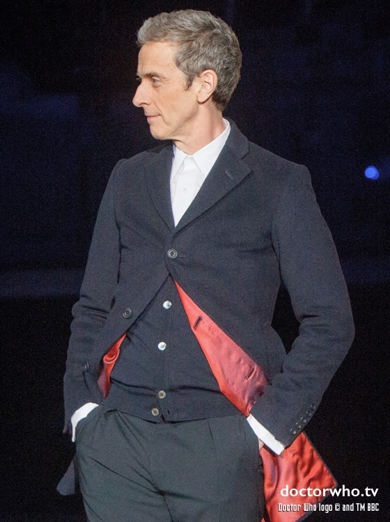 Peter Capaldi in costume as the Twelfth Doctor