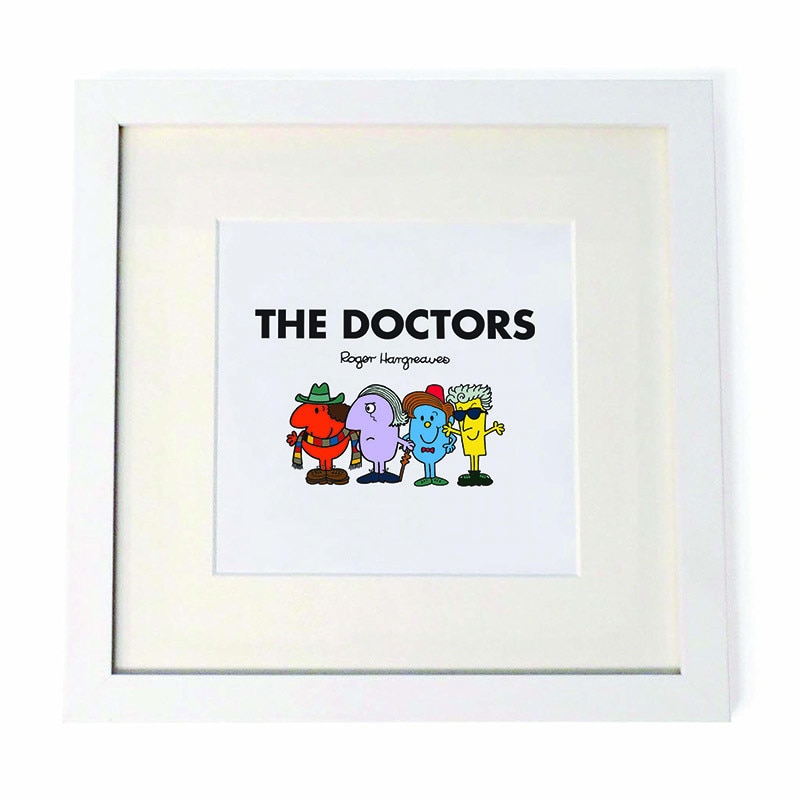 Art Print with various Doctors as Mr Men